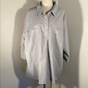 Ava & Viv Navy Striped Shirt